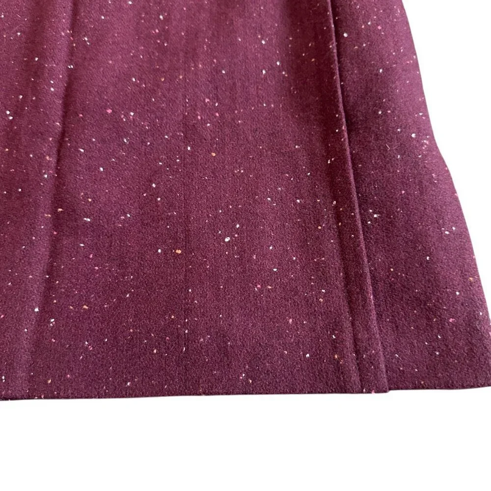 Banana Republic Burgundy Wool Blend Mini Skirt Faux Wrap Festive Fall Size 6 NWT